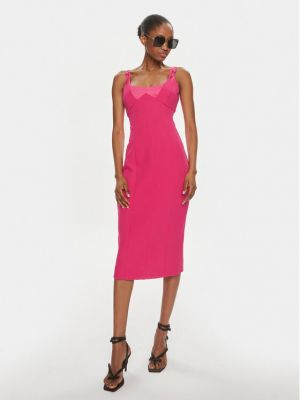 Růžové slim fit džínové šaty Versace Jeans Couture