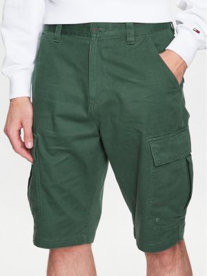 Kratke traper hlače bootcut Tommy Jeans zelena