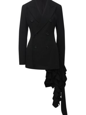 Шерстяной пиджак Yohji Yamamoto черный