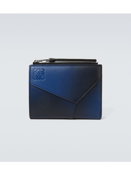 Кожаный кошелек слим Loewe синий