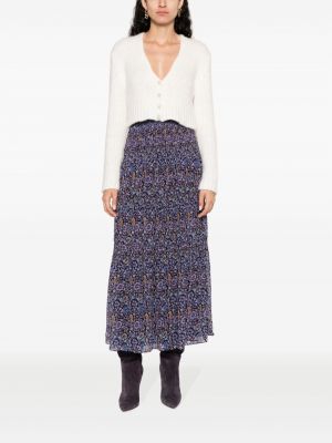 Midi sukně s potiskem s paisley potiskem Marant Etoile fialové