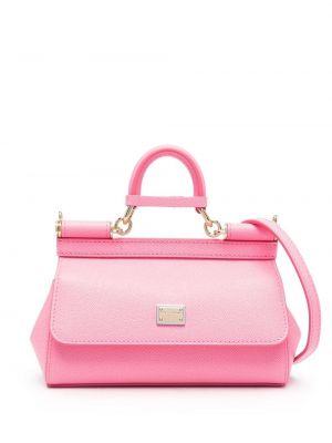 Nahka mini laukku Dolce & Gabbana pinkki