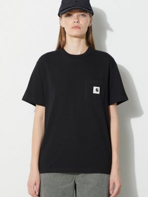 Koszulka bawełniana z kieszeniami Carhartt Wip czarna