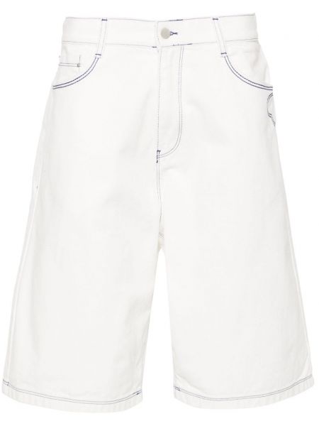 Shorts en jean en coton de motif coeur Arte blanc