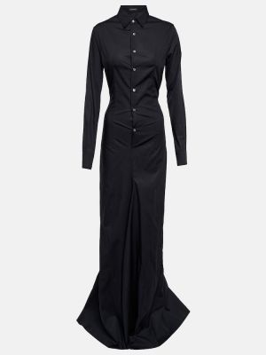 Robe longue en coton Ann Demeulemeester noir