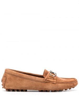 Ruskind loafers med spenne Salvatore Ferragamo brun