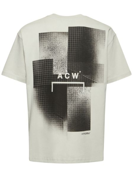 T-shirt di cotone con stampa in jersey A-cold-wall* nero