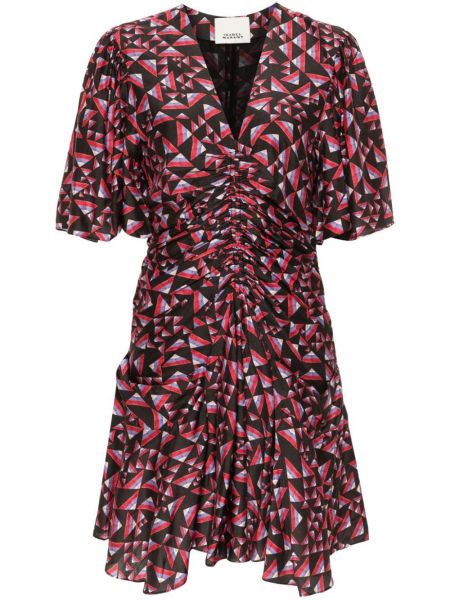 Mini haljina s printom Isabel Marant crna