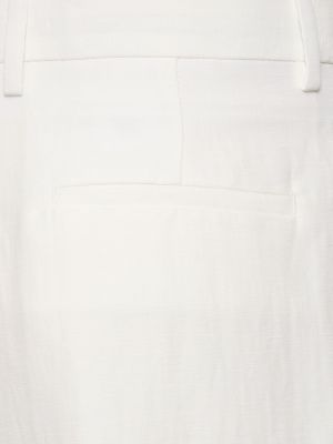 Satynowe proste spodnie z wysoką talią Msgm białe