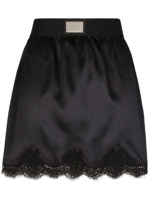 Σατέν φούστα mini με δαντέλα Dolce & Gabbana
