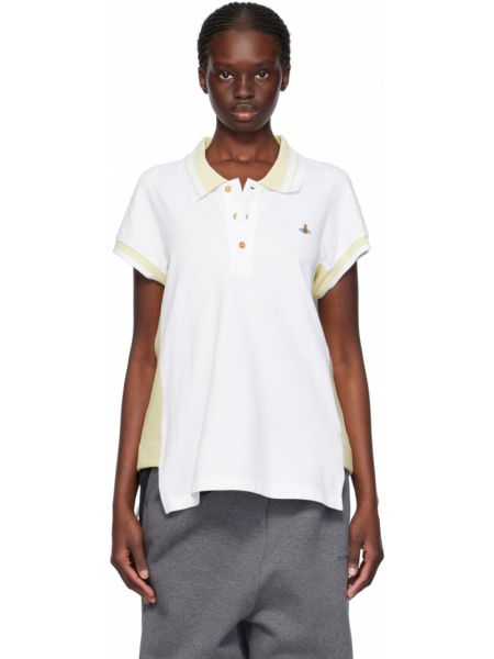Рубашка-поло в бело-желтую полоску Vivienne Westwood, White