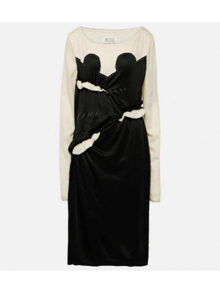 Μίντι φόρεμα από ζέρσεϋ Maison Margiela μαύρο