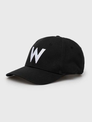 Памучна шапка с козирки с апликация Wrangler черно