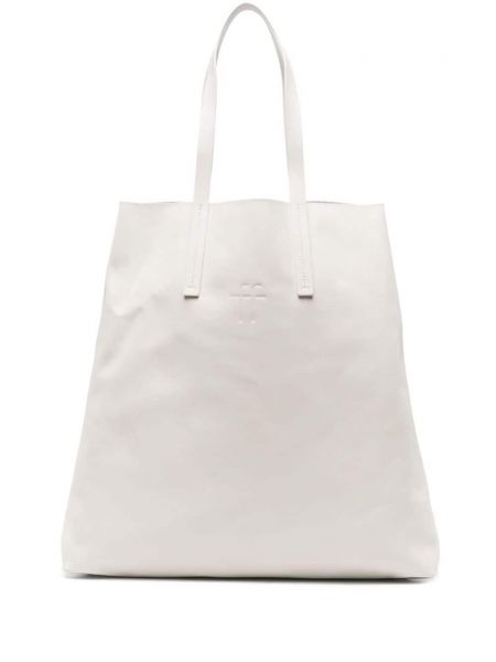 Δερμάτινη τσάντα shopper Forte_forte λευκό