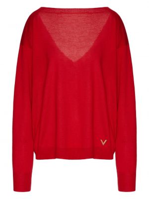 Pletený sveter Valentino Garavani červená
