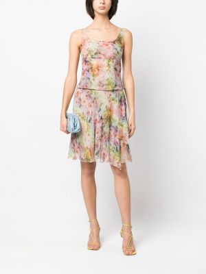 Květinové hedvábné sukně s potiskem Valentino Pre-owned