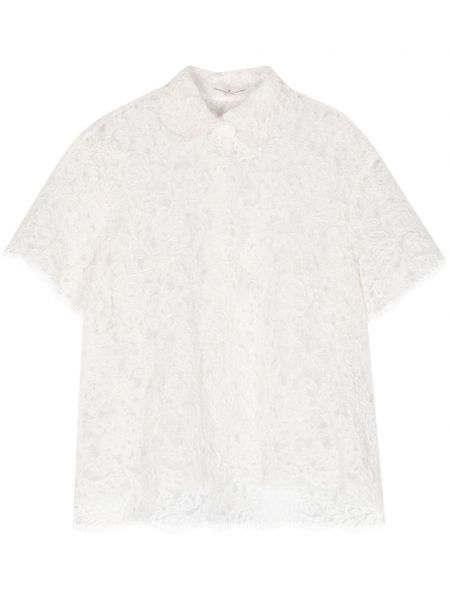 Prozorna srajca s čipko Ermanno Scervino bela