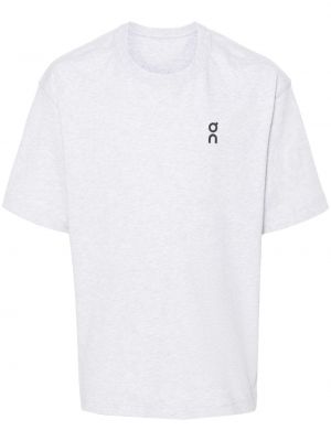 T-shirt aus baumwoll mit print On Running grau