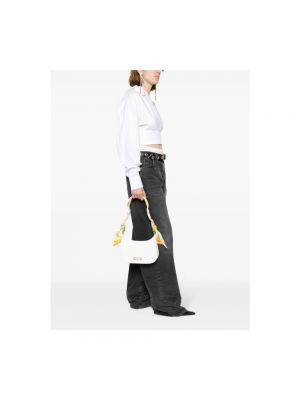 Torba na ramię z nadrukiem Versace Jeans Couture biała