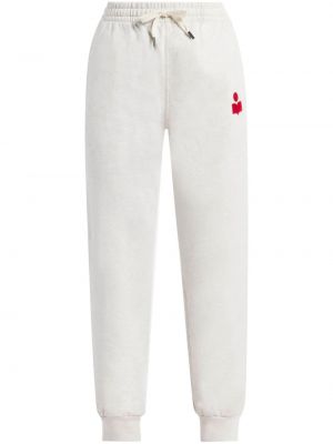 Spodnie sportowe bawełniane z nadrukiem Isabel Marant białe