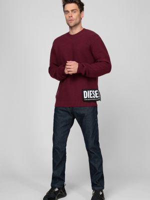 Шерстяной свитер Diesel бордовый