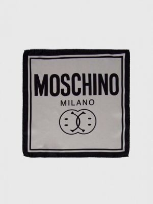 Шелковый платок Moschino серый