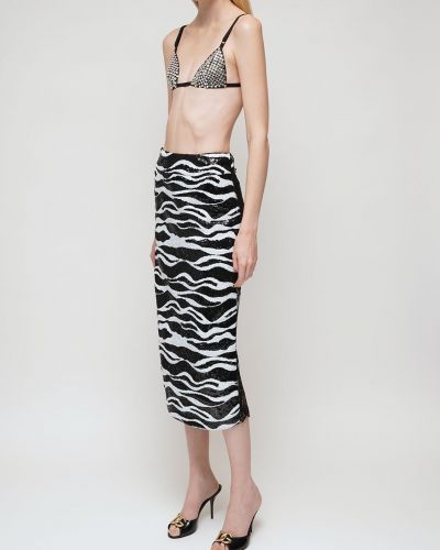 Flitrovaná midi sukňa so vzorom zebry Dolce & Gabbana
