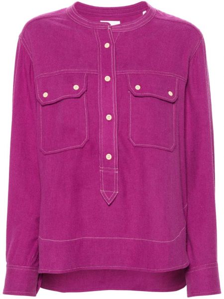 Svilena bluza Marant Etoile vijolična