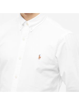 Пуховая рубашка на пуговицах Polo Ralph Lauren белая