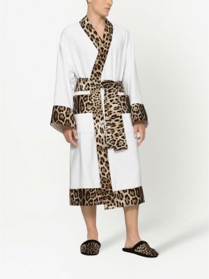 Peignoir en coton à imprimé à imprimé léopard Dolce & Gabbana