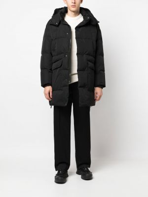 Péřový kabát s kapucí Emporio Armani černý