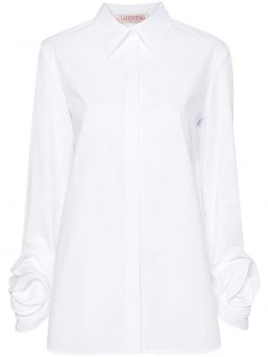 Pamučna košulja s cvjetnim printom Valentino Garavani bijela