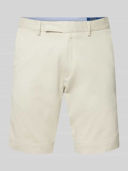Bermudy slim fit w jednolitym kolorze Polo Ralph Lauren beżowe