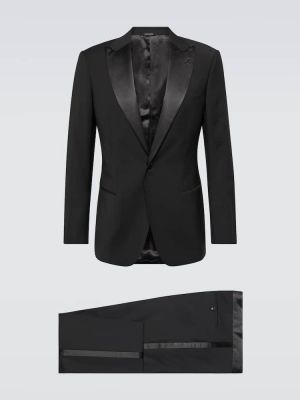 Vlněný oblek Giorgio Armani černý
