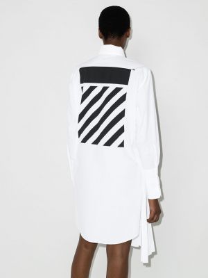 Sukienka asymetryczna plisowana Off-white