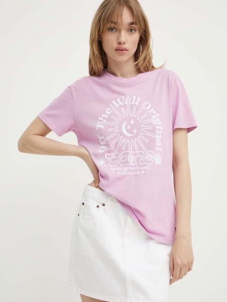 Koszulka bawełniana Vans fioletowa