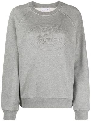 Sweatshirt mit stickerei aus baumwoll Lacoste grau