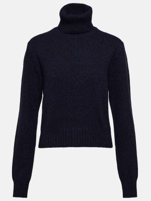 Jersey cuello alto de lana de cachemir de tela jersey Ami Paris azul