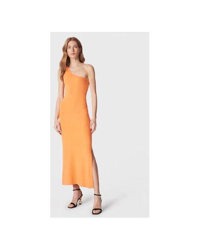 Bavlněné slim fit letní šaty Seafolly - oranžová