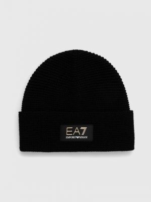 Vlněný klobouk Ea7 Emporio Armani černý