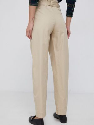 Kalhoty s vysokým pasem Polo Ralph Lauren béžové