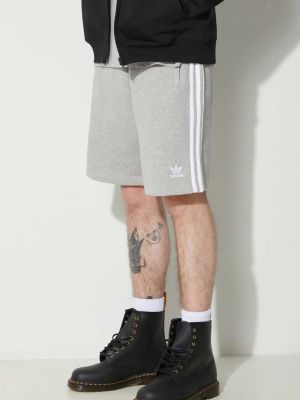 Pantaloni scurți din bumbac cu dungi din bumbac Adidas Originals gri
