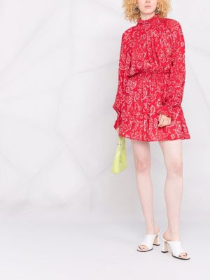 Mini vestido de cachemir con estampado con estampado de cachemira Msgm rojo