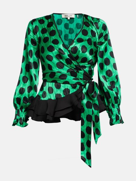 Рубашка блузка Diane von Furstenberg зеленый