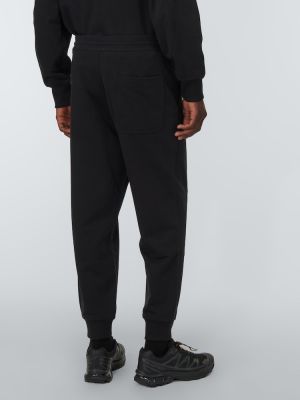 Pantaloni sport din bumbac din jerseu Y-3 negru