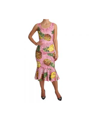 Sukienka midi z cekinami Dolce & Gabbana Pre-owned różowa