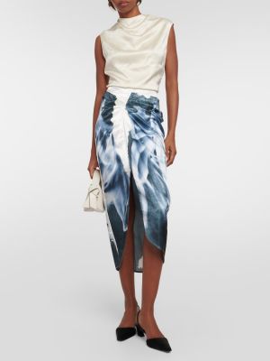 Midi suknja s printom Jacques Wei plava