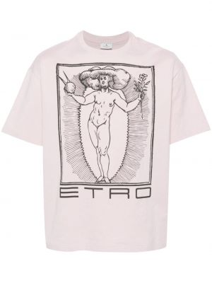 Тениска с принт Etro розово