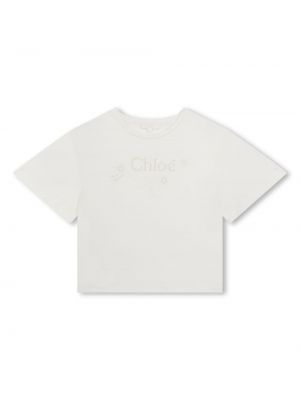 Broderet t-shirt for piger Chloe Kids hvid