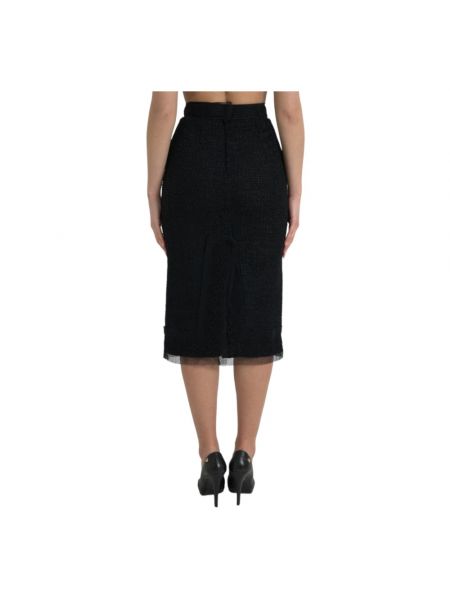 Falda midi de cintura alta Dolce & Gabbana negro